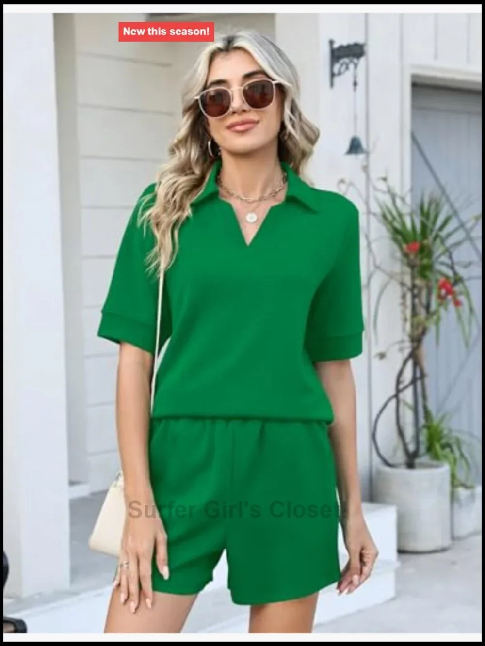 Womens Two Piece Sets Summer Shorts Matching Lounge Sets Polo Sweatsuit Travel